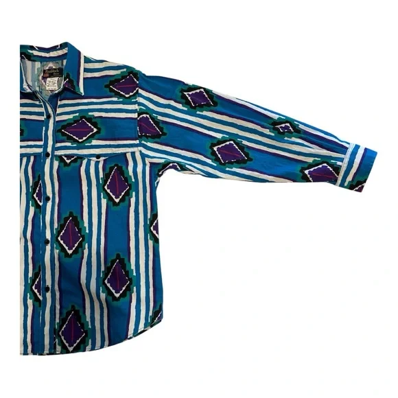 Vintage Ruddock Bros Western Roper Rodeo Button Down Colourful Long Sleeve Small - Picture 11 of 16